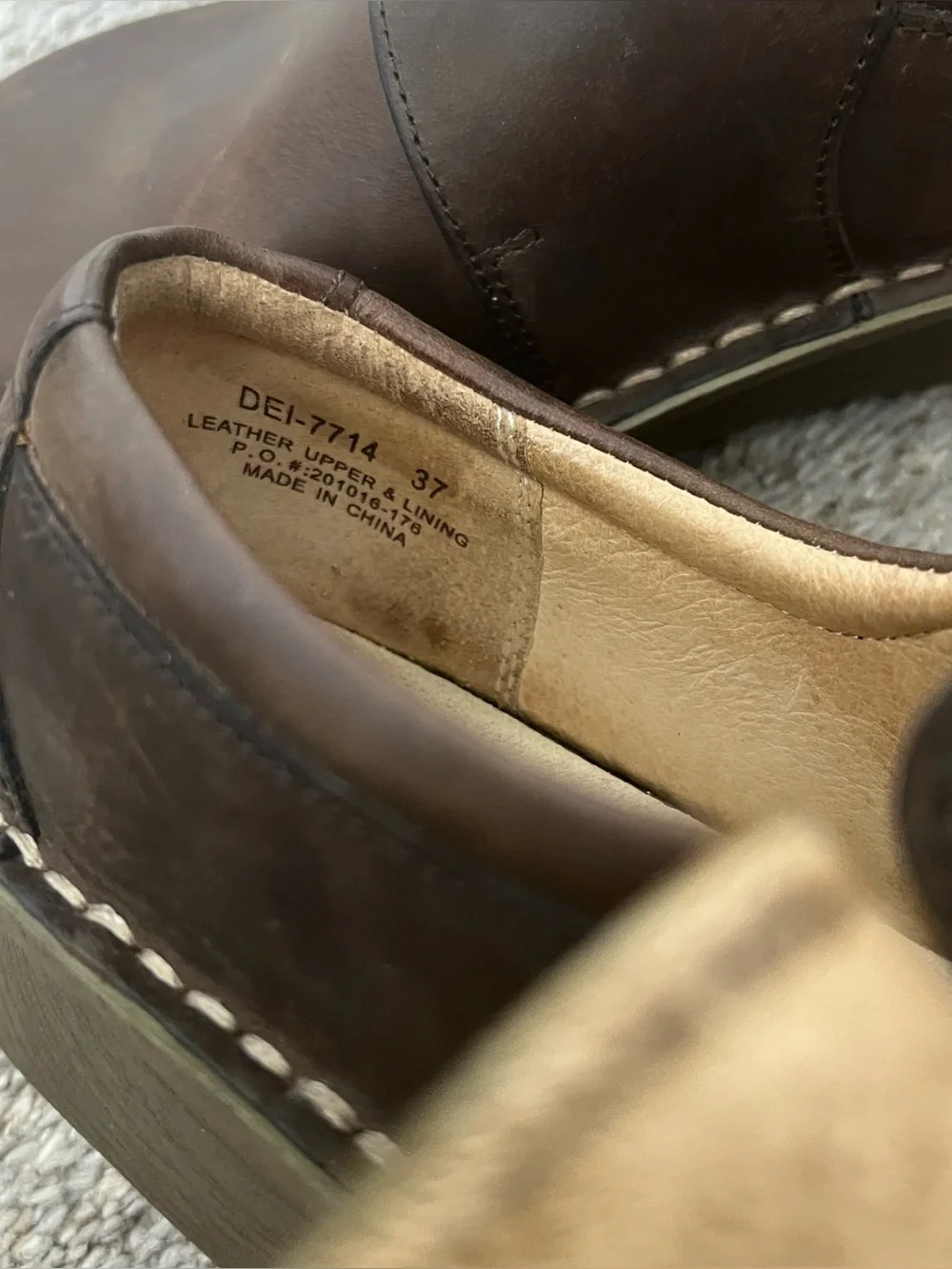 Alegria Brown Leather Platform Velcro Shoes Size 37